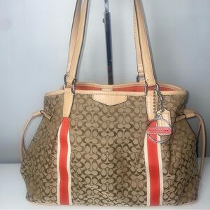 Coach Y2K Signature Stripe Drawstring Carryall